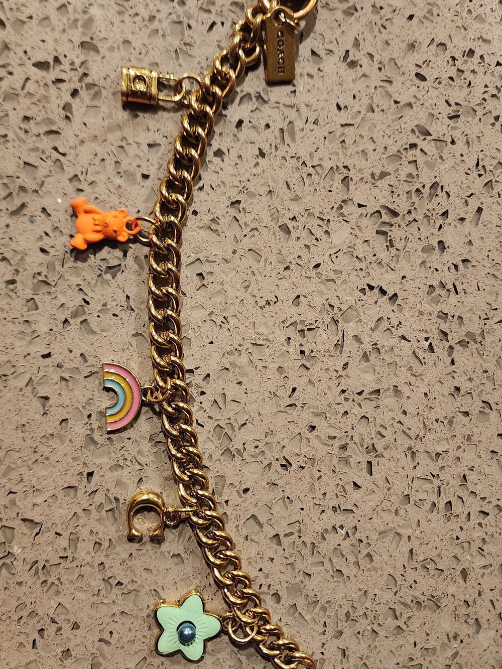 Coach Style Gold-tone Charm Purse Chain with Colorful Enamel Charms - Picture 6 of 6